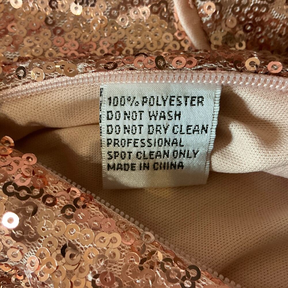 Mac Duggal 71062 Rose Gold Cocktail Dress Sequin One Shoulder Sheath Size 12 - Picture 12 of 13